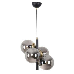 Čierne/sivé závesné svietidlo so skleneným tienidlom ø 15 cm Forte – Squid Lighting vyobraziť