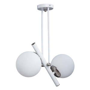 Biele/v striebornej farbe závesné svietidlo so skleneným tienidlom ø 15 cm Libra – Squid Lighting vyobraziť