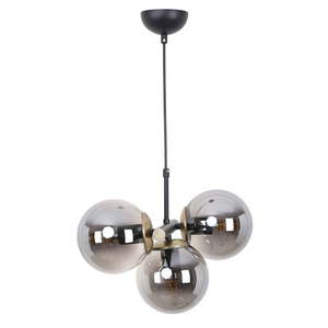 Čierne/sivé závesné svietidlo so skleneným tienidlom ø 15 cm Cascade – Squid Lighting vyobraziť