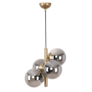 Sivé/v zlatej farbe závesné svietidlo so skleneným tienidlom ø 15 cm Forte – Squid Lighting vyobraziť