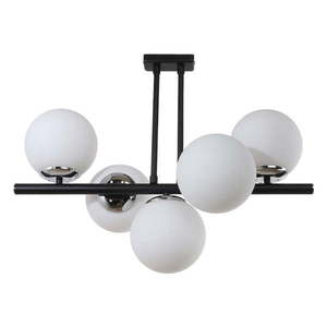 Biele/čierne stropné svietidlo so skleneným tienidlom ø 15 cm Sail – Squid Lighting vyobraziť