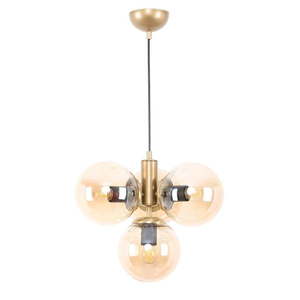 Žlté/v zlatej farbe závesné svietidlo so skleneným tienidlom ø 15 cm Hector – Squid Lighting vyobraziť