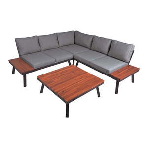 Sivý záhradný lounge set z masívu akácie pre 4 Theresa – Garden Pleasure vyobraziť