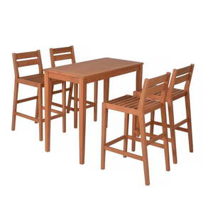 Záhradný barový set z eukalyptového dreva v prírodnej farbe pre 4 Maine – Garden Pleasure vyobraziť