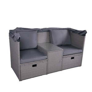 Sivý záhradný lounge set z umelého ratanu pre 2 Saint-Tropez – Garden Pleasure vyobraziť