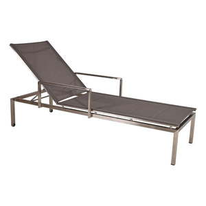 Sivé kovové záhradné ležadlo Sienna – Garden Pleasure vyobraziť