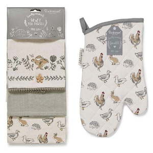 Utierky a chňapka v súprave 4 ks Country Animals – Cooksmart ® vyobraziť