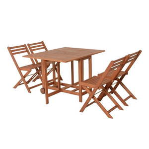 Záhradný jedálenský set z eukalyptového dreva v prírodnej farbe pre 4 Anaheim – Garden Pleasure vyobraziť
