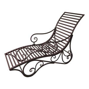 Tmavohnedé kovové záhradné ležadlo Kuwa – Garden Pleasure vyobraziť