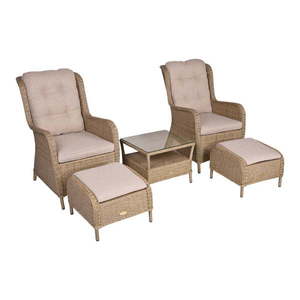 Svetlohnedý záhradný lounge set z umelého ratanu pre 2 Valencia – Garden Pleasure vyobraziť
