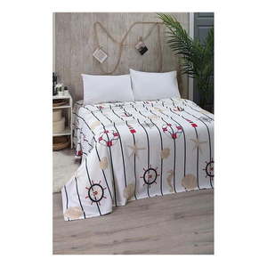 Biely bavlnený pléd 170x230 cm Marine – Mila Home vyobraziť