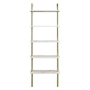 Biely regál v dekore mramoru 60x174 cm Paula – Kalune Design vyobraziť