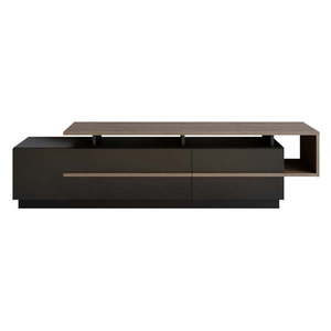 Čierny TV stolík v dekore orecha 180x46 cm Pia – Kalune Design vyobraziť