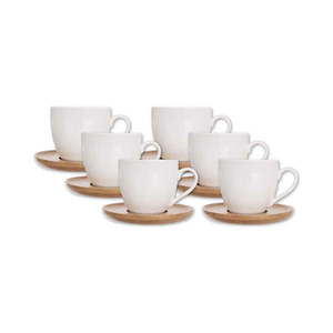 Biele porcelánové šálky v súprave 6 ks 125 ml Whiteline – Orion vyobraziť