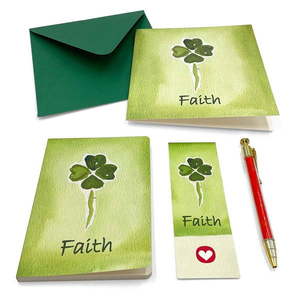 Darčeková písacia súprava s prianím Four-Leaf Clover – Kartos vyobraziť