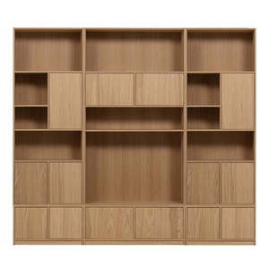 Modulárna knižnica v dekore duba v prírodnej farbe 264x243 cm Modulair – vtwonen vyobraziť
