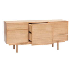 Nízka komoda v dekore duba v prírodnej farbe 140x65 cm Cube – Hübsch vyobraziť