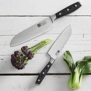 Tsuki nôž z damaškovej ocele 18 cm - Santoku vyobraziť