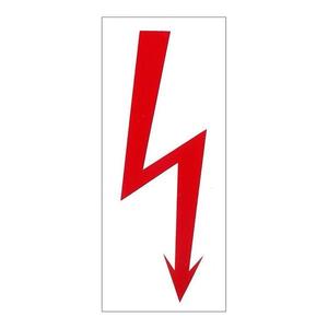 Symbol červený blesk 50x115 mm samolepka vyobraziť