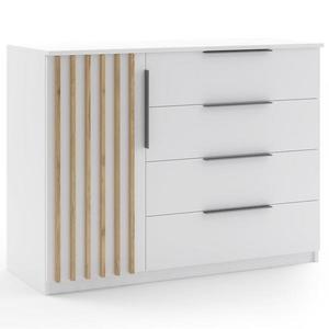 Komoda Sorento 120x89x48 Biely/Lamela Zlatý kraft vyobraziť