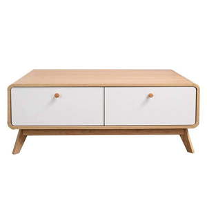 TV stolík v dekore duba v bielo-prírodnej farbe 100x40 cm Caitlin – Støraa vyobraziť