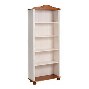 Biela/v prírodnej farbe knižnica z borovicového dreva 70x181 cm Ella – Støraa vyobraziť