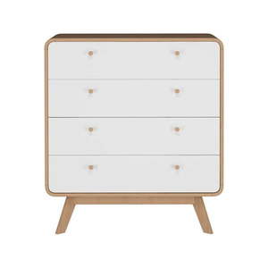 Vysoká komoda v dekore duba v bielo-prírodnej farbe 80x88 cm Caitlin – Støraa vyobraziť