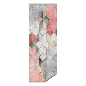 Sivo-ružový prateľný koberec behúň 80x200 cm – Mila Home vyobraziť