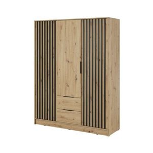 ArtPS Šatníková skriňa KELLY 3D bez zrkadla | dub artisan vyobraziť