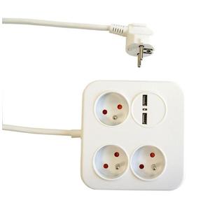 Predlžovací kábel Power Square 3-GN + 2USB 34105 1, 4M vyobraziť