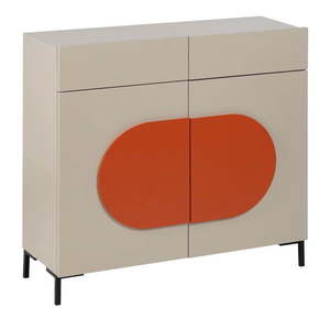 Oranžovo-béžová nízka komoda 90x85, 5 cm Necto – Ixia vyobraziť