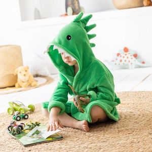 Detský župan s motívom dinosaura na kapucni vyobraziť