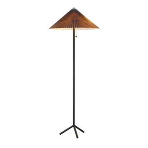 Čierno-sivá stojacia lampa s textilným tienidlom (výška 140 cm) Plisado – Markslöjd vyobraziť
