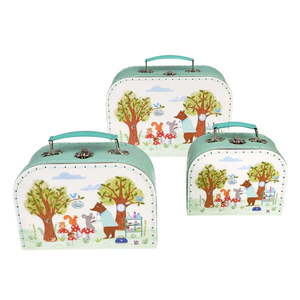 Kartónové detské organizéry na hračky v súprave 3 ks 21x28x8 cm Woodland Friends – Rex London vyobraziť