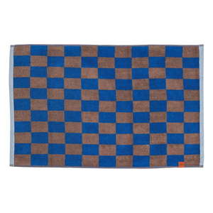Modro-hnedá kúpeľňová predložka z bio bavlny 50x80 cm Retro – Mette Ditmer Denmark vyobraziť