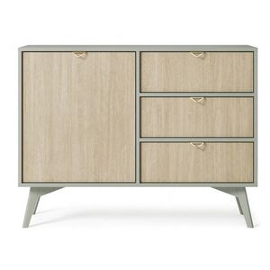 ArtPS Komoda TIMBER KSZD106 | béžová/zelená vyobraziť