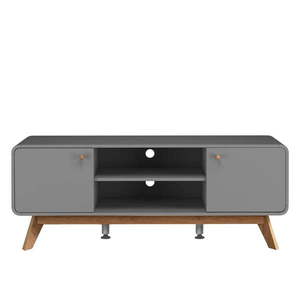 Sivý TV stolík 140x53 cm Caitlin – Støraa vyobraziť