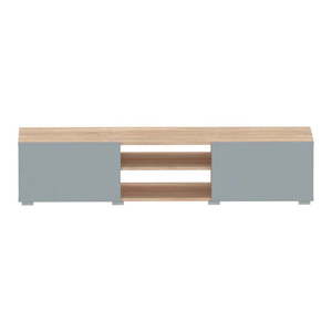 Sivý TV stolík v dekore duba 140x31 cm Podium - TemaHome vyobraziť