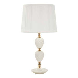 Biela stolová lampa s textilným tienidlom (výška 57 cm) Torre – Mauro Ferretti vyobraziť