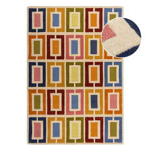 Ručne tkaný vlnený koberec 160x230 cm Retro Blocks – Flair Rugs vyobraziť