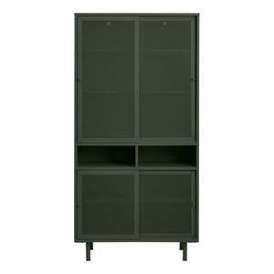 Tmavozelená kovová skrinka s posuvnými dverami 90x180x40 cm Veep – Unique Furniture vyobraziť