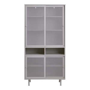 Sivá kovová skrinka s posuvnými dverami 90x180x40 cm Veep – Unique Furniture vyobraziť