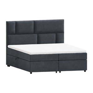 Tmavosivá boxspring posteľ s úložným priestorom 180x200 cm Lola – Ropez vyobraziť