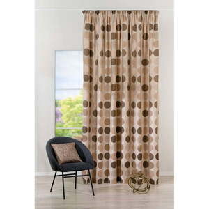 Hnedo-béžový záves zo žakára 210x260 cm Cerro – Mendola Fabrics vyobraziť
