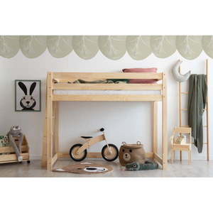 Vyvýšená detská posteľ z borovicového dreva 70x140 cm CLPBA - Adeko vyobraziť