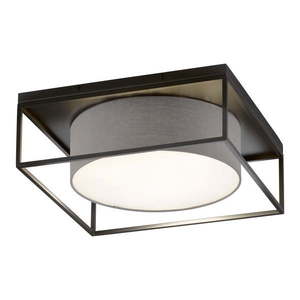 Čierno-sivé stropné svietidlo s textilným tienidlom 60x60 cm Carre – Fischer & Honsel vyobraziť