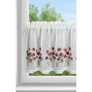 ArtFir Krátka záclona ISA P | biela/červená 150 x 60 cm vyobraziť