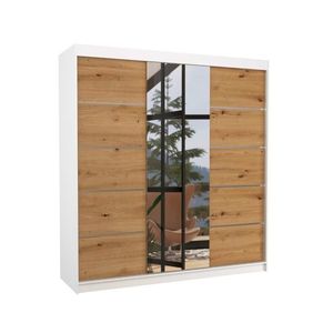 ArtAdrk Šatníková skriňa BERGEN | biela/dub artisan 200 cm vyobraziť