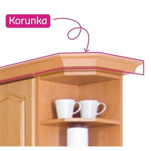 KONDELA Lora New MDF LC Klasik koruna ku kuchynskej skrinke jelša vyobraziť