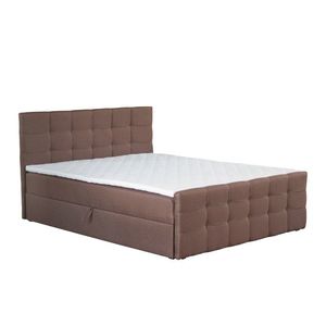 KONDELA Best 160 čalúnená manželská posteľ s matracom hnedá vyobraziť
